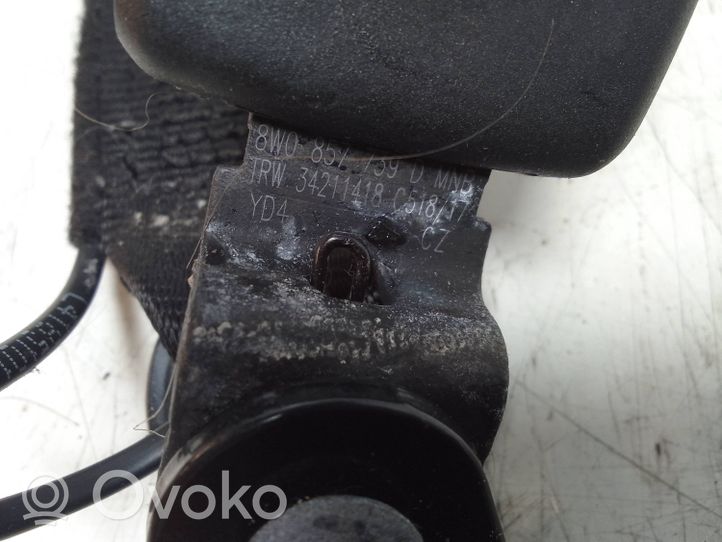 Audi A4 S4 B9 Klamra środkowego pasa bezpieczeństwa fotela tylnego 8W0857739D