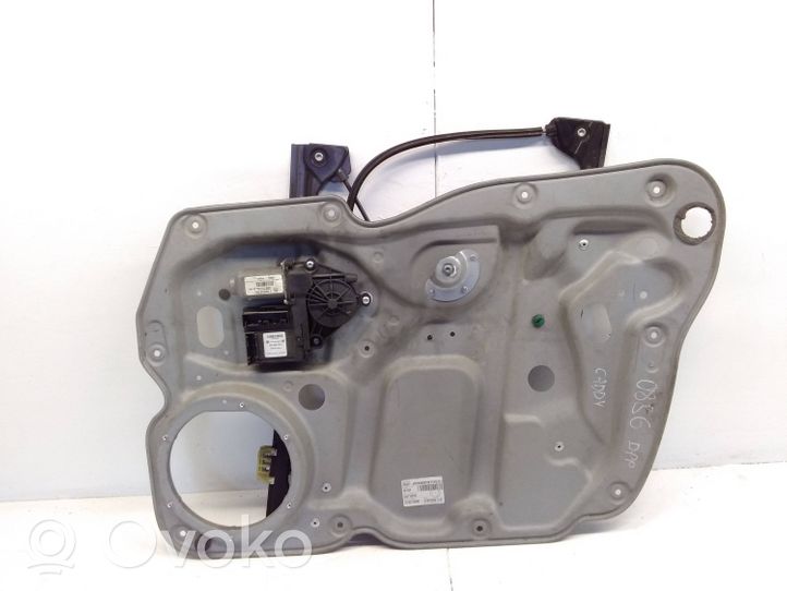 Volkswagen Caddy Front door window regulator with motor 1T0959702