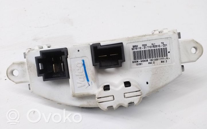 BMW 3 F30 F35 F31 Heater blower motor/fan resistor 9276112