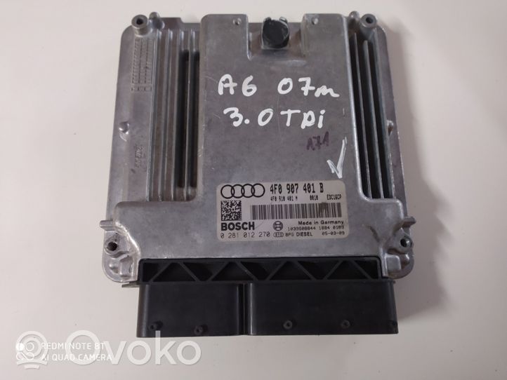 Audi A6 S6 C6 4F Moottorin ohjainlaite/moduuli 4F0907401B