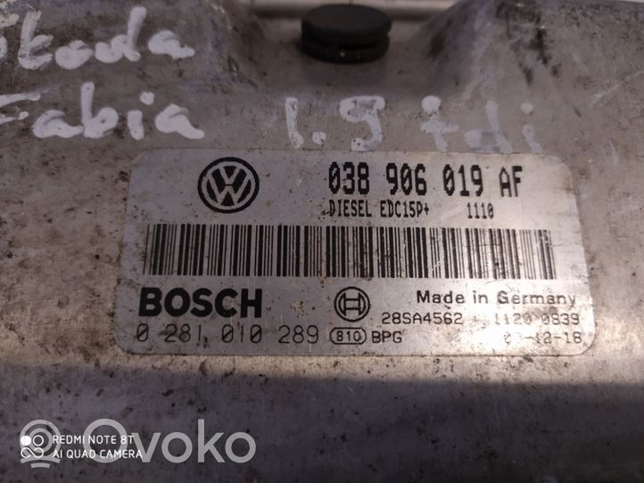 Skoda Fabia Mk1 (6Y) Calculateur moteur ECU 0281010289