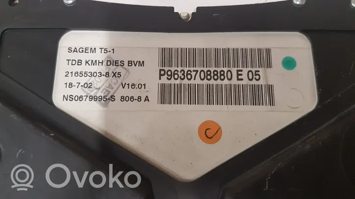 Peugeot 307 Tachimetro (quadro strumenti) 216518625