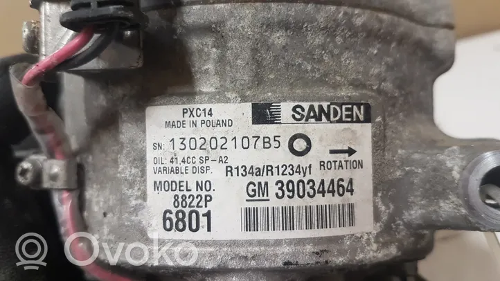 Opel Insignia A Kompresor / Sprężarka klimatyzacji A/C 39034464