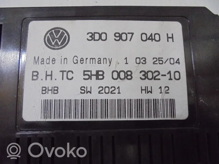 Volkswagen Phaeton Ilmastoinnin ohjainlaite/moduuli 3D0907040H