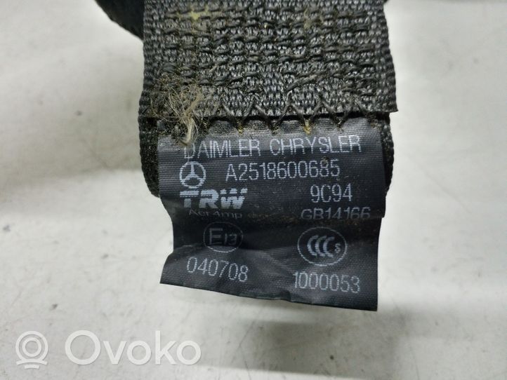 Mercedes-Benz R W251 Kolmannen istuinrivin turvavyö A2518600685