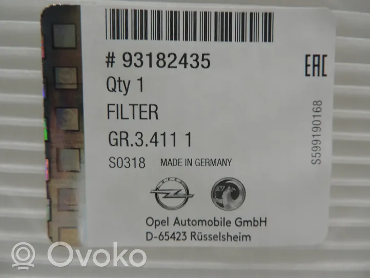 Opel Corsa B Ohjaamon sisäilman mikrosuodatin 93182435