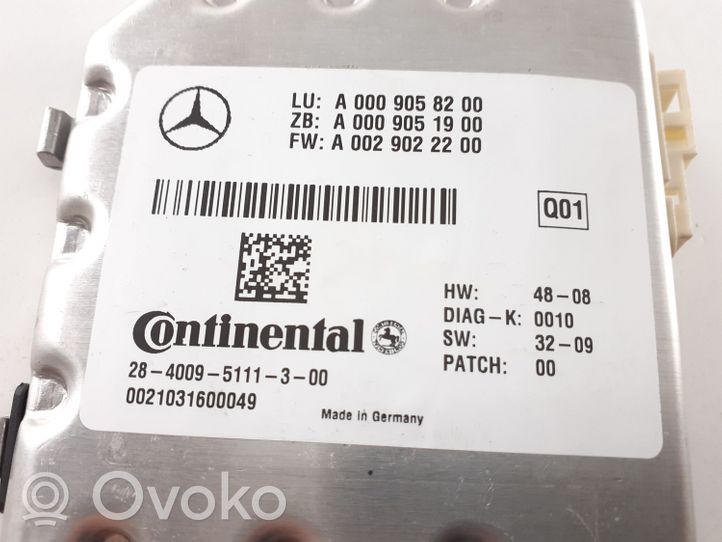 Mercedes-Benz E AMG W212 Kamera szyby przedniej / czołowej A0009058200