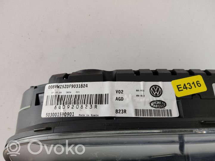 Volkswagen Polo IV 9N3 Tachimetro (quadro strumenti) 6Q0920823R