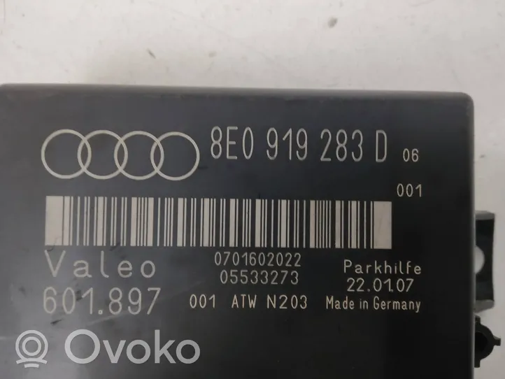 Audi A4 S4 B7 8E 8H Parkavimo (PDC) daviklių valdymo blokas 8E0919283D