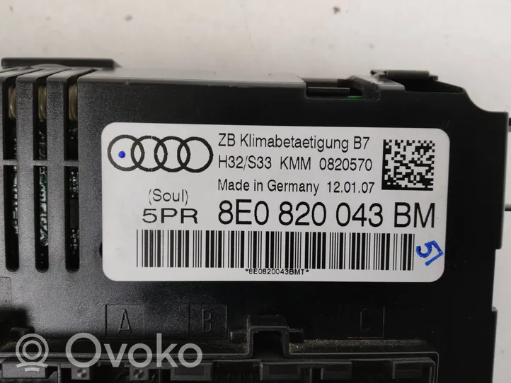 Audi A4 S4 B7 8E 8H Unidad de control climatización 8E0820043BM