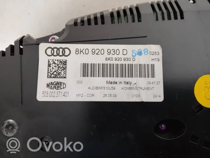 Audi A4 S4 B8 8K Compteur de vitesse tableau de bord 8K0920930D