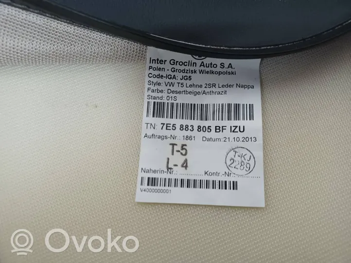 Volkswagen Multivan T5 Moldura del asiento 7E5883805BF