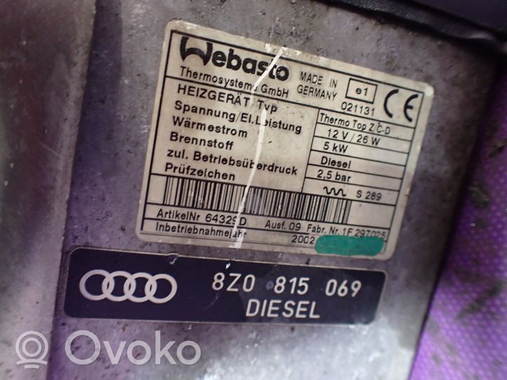 Audi A2 Unité de préchauffage auxiliaire Webasto 8Z0815069