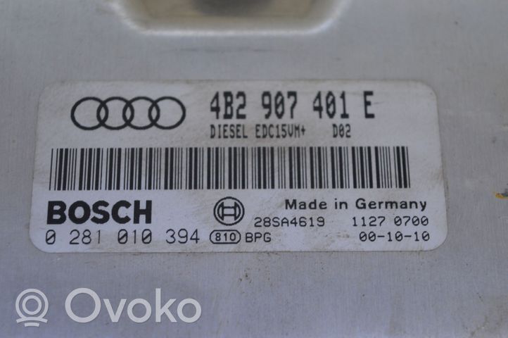 Audi A6 S6 C5 4B Moottorin ohjainlaite/moduuli 4B2907401E