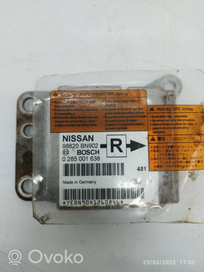 Nissan Almera N16 Unidad de control/módulo del Airbag 0285001038