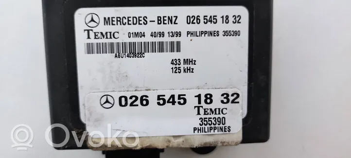 Mercedes-Benz Vito Viano W638 Unité de commande dispositif d'immobilisation 0265451832
