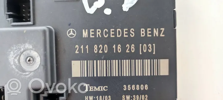 Mercedes-Benz E W211 Durų elektronikos valdymo blokas 2118201626