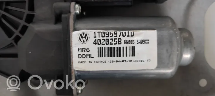 Volkswagen Touran I Elektryczny podnośnik szyby drzwi przednich 1T0959701D