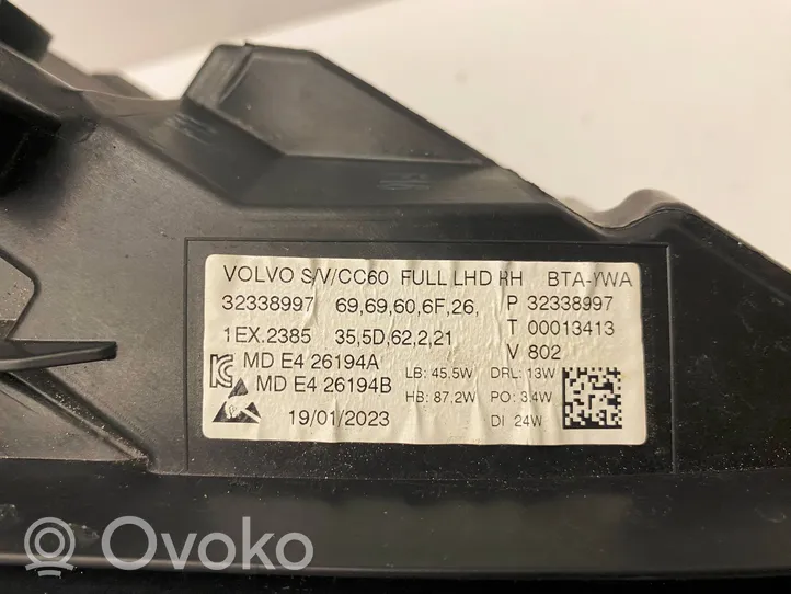 Volvo V60 Faro delantero/faro principal 32338997