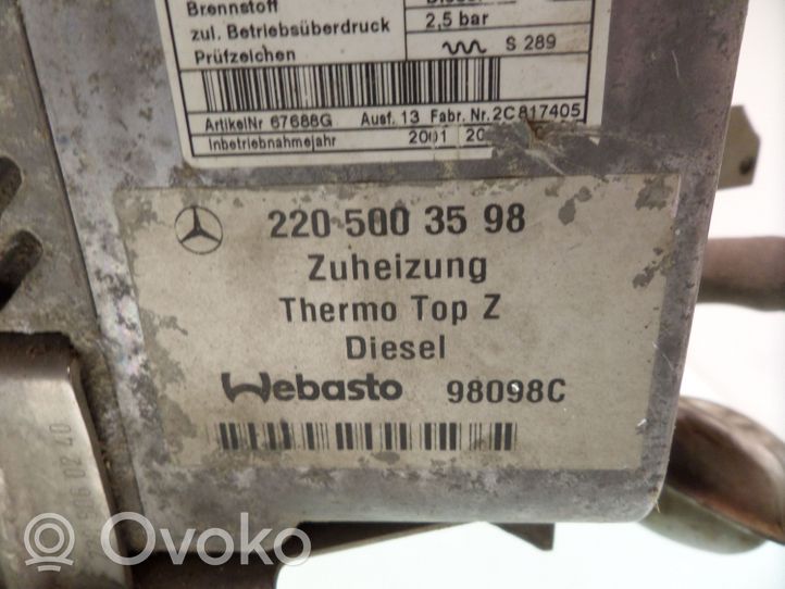 Mercedes-Benz S W220 Ogrzewanie postojowe Webasto 2205003598