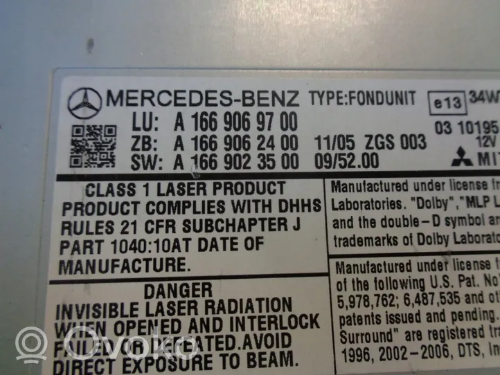 Mercedes-Benz S W221 CD/DVD keitiklis A1669069700