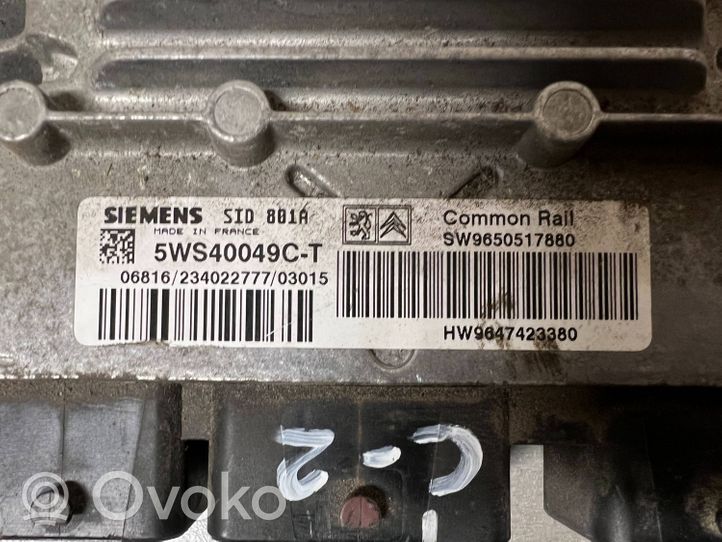 Citroen Berlingo Sterownik / Moduł ECU 9647423380