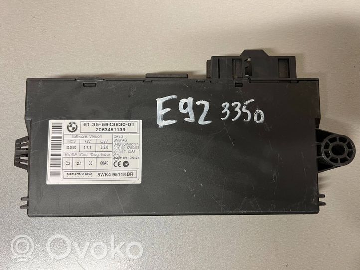 BMW 3 E90 E91 Komputer / Sterownik ECU i komplet kluczy 6943830