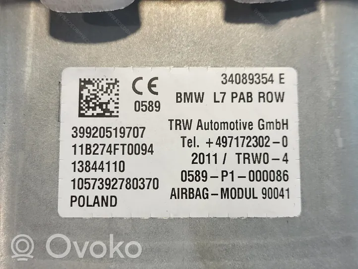 BMW 1 F20 F21 Set di airbag 72129205197