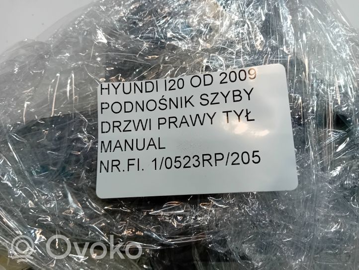 Hyundai i20 (PB PBT) Ręczny podnośnik szyby drzwi tylnych PODNOŚNIK SZYBY DRZWI PRA