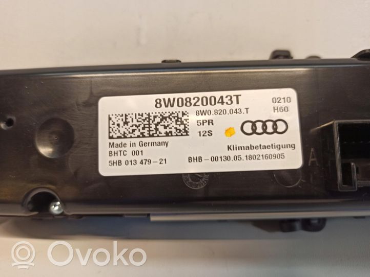 Audi A5 Climate control unit 8w0820043t