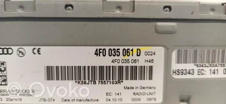Audi Q5 SQ5 Navigation unit CD/DVD player 4F0035061D