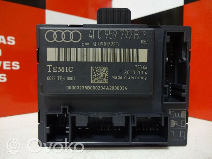 Audi A6 S6 C6 4F Moduł / Sterownik drzwi bocznych / przesuwnych 4F0959792B