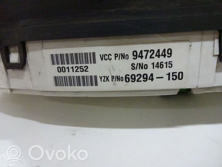 Volvo S80 Tachimetro (quadro strumenti) 9472449