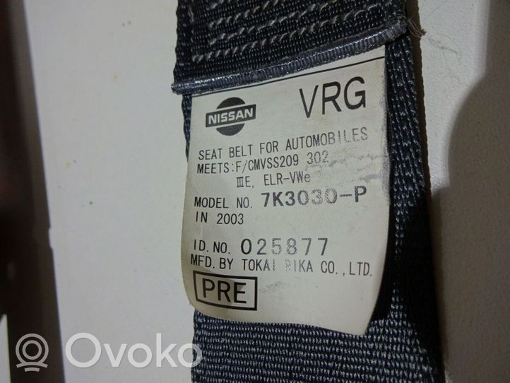 Infiniti G35 Front seatbelt 7K3030P