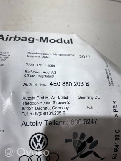 Audi A8 S8 D3 4E Airbag de passager 4E0880203B