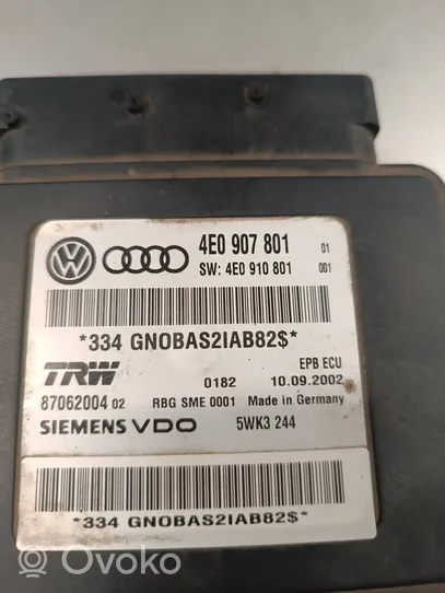 Audi A8 S8 D3 4E Rankinio stabdžio valdymo blokas 4E0907801