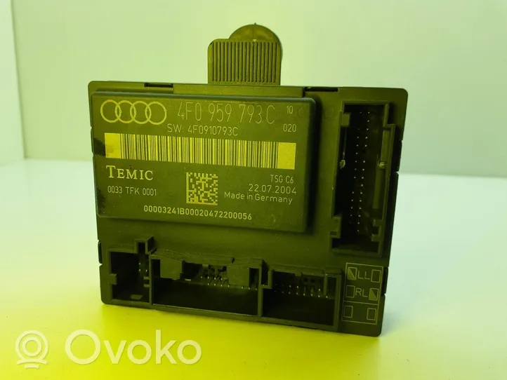 Audi A6 S6 C6 4F Centralina/modulo portiere 4F0959793C