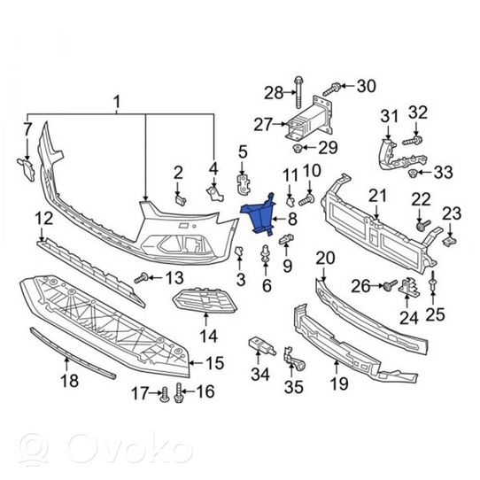 Audi A5 Déflecteur d'air de radiateur de refroidissement 8W6121763