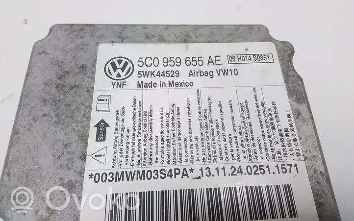 Volkswagen PASSAT B7 USA Turvatyynyn ohjainlaite/moduuli 5C0959655AE