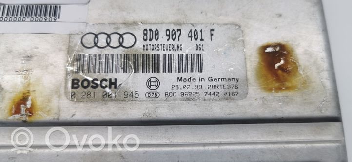 Audi A4 S4 B5 8D Sterownik / Moduł ECU 8D0907401F