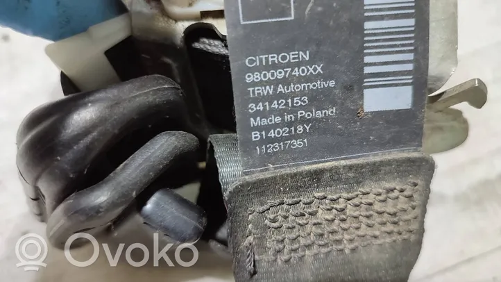 Citroen C4 Cactus Pas bezpieczeństwa fotela tylnego 112317351