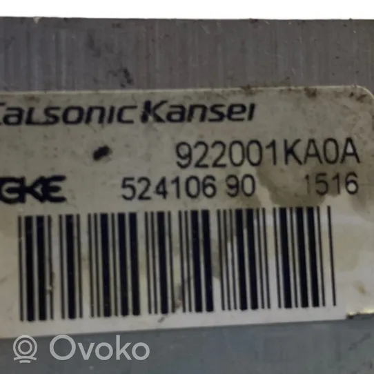 Nissan Juke I F15 Ilmastointilaitteen sisälauhdutin (A/C) 922001KA0A