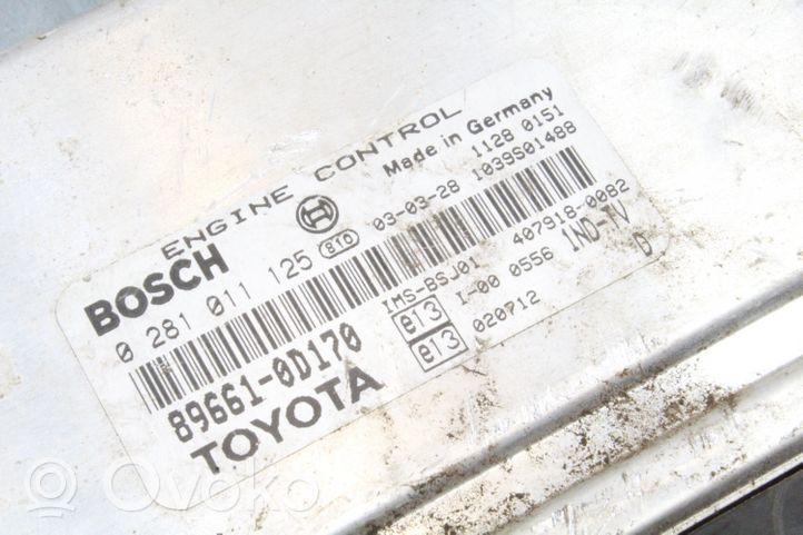 Toyota Yaris Блок управления двигателя 896610D170