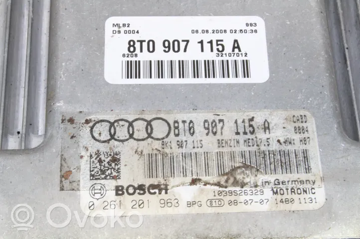 Audi A5 8T 8F Kit centralina motore ECU e serratura 8T0907115A