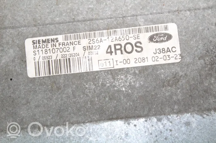 Ford Fiesta Sterownik / Moduł ECU 2S6A12A650SE