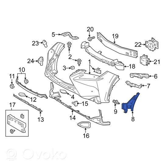 Lexus RX 330 - 350 - 400H Uchwyt / Mocowanie zderzaka przedniego 