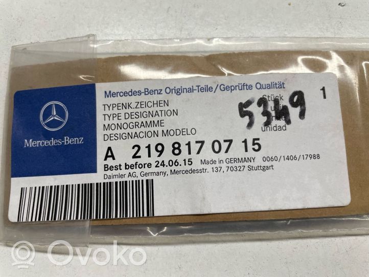 Mercedes-Benz CLS C219 Logo, emblème de fabricant A2198170715