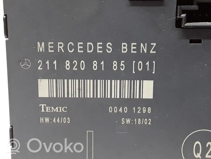 Mercedes-Benz E W211 Oven ohjainlaite/moduuli 2118208185