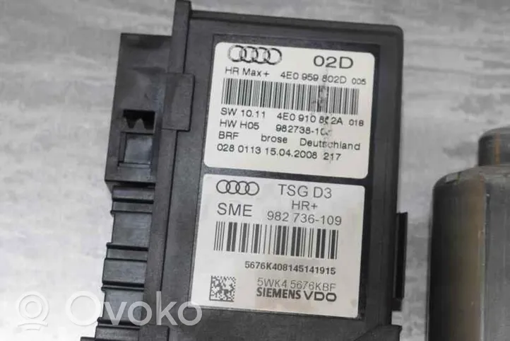 Audi A8 S8 D5 Elektryczny podnośnik szyby drzwi tylnych 4E0959802D