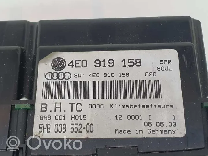 Audi A8 S8 D5 Panel klimatyzacji 4E0919158